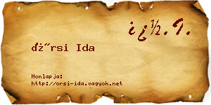 Örsi Ida névjegykártya